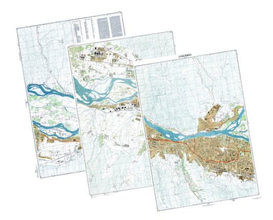 Lanzhou (China) 3-Sheet Map Set - Soviet Military City Plans