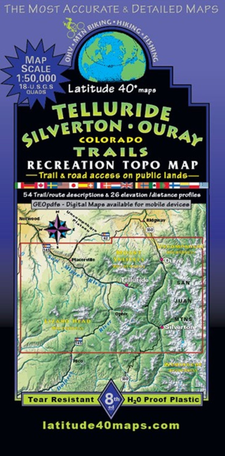 Telluride – Silverton – Ouray Trails Hiking Map