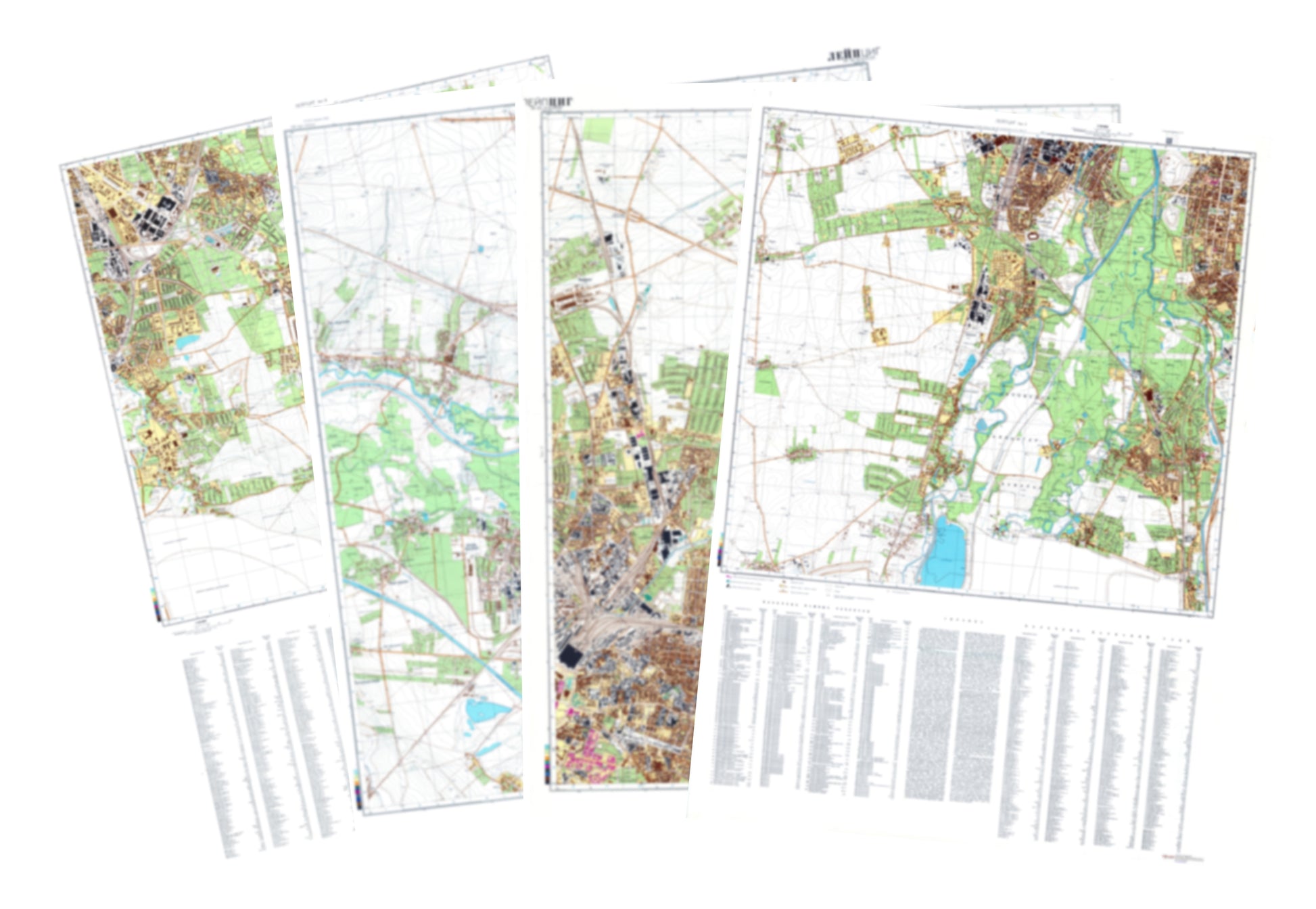 Leipzig (Germany) 4-Sheet Map Set - Soviet Military City Plans