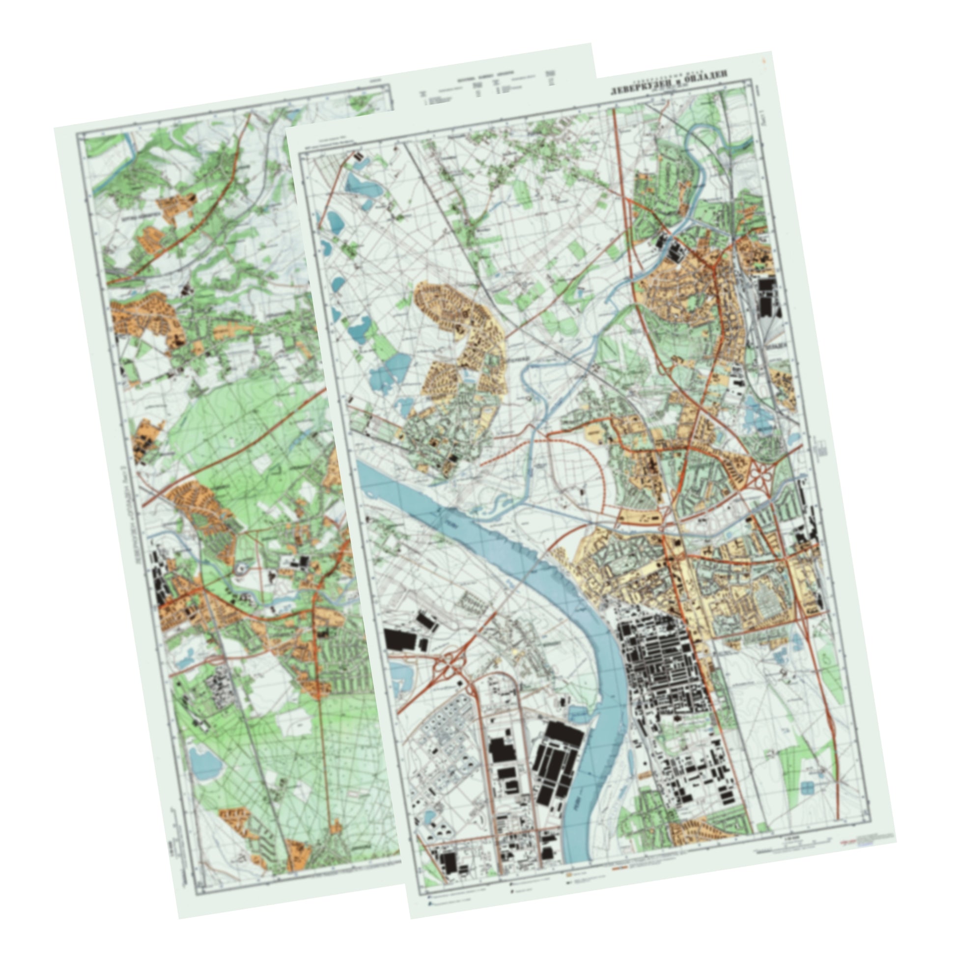 Leverkusen, Opladen (Germany) 2-Sheet Set - Soviet Military City Plans