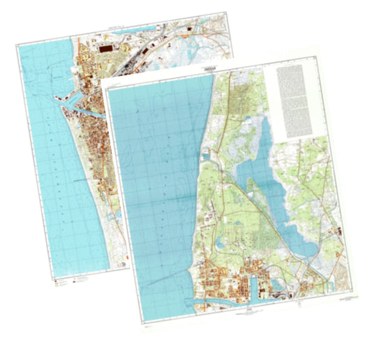 Liepaja 2 (Latvia) 2-Sheet Set - Soviet Military City Plans