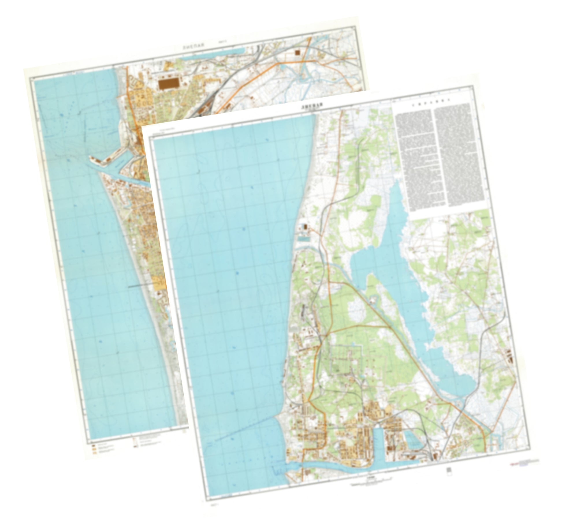 Liepaja (Latvia) 2-Sheet Set - Soviet Military City Plans