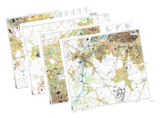 Lille (France) 4-Sheet Map Set - Soviet Military City Plans