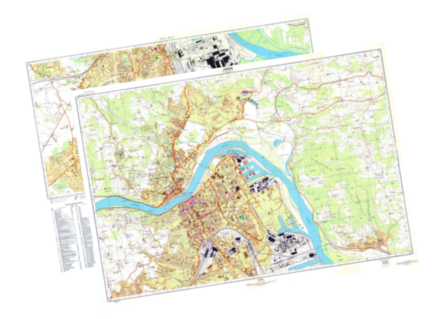 Linz (Austria) 2-Sheet Set - Soviet Military City Plans