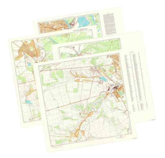 Lisichansk, Severodonetsk (Ukraine) 4-Sheet Map Set - Soviet Military City Plans