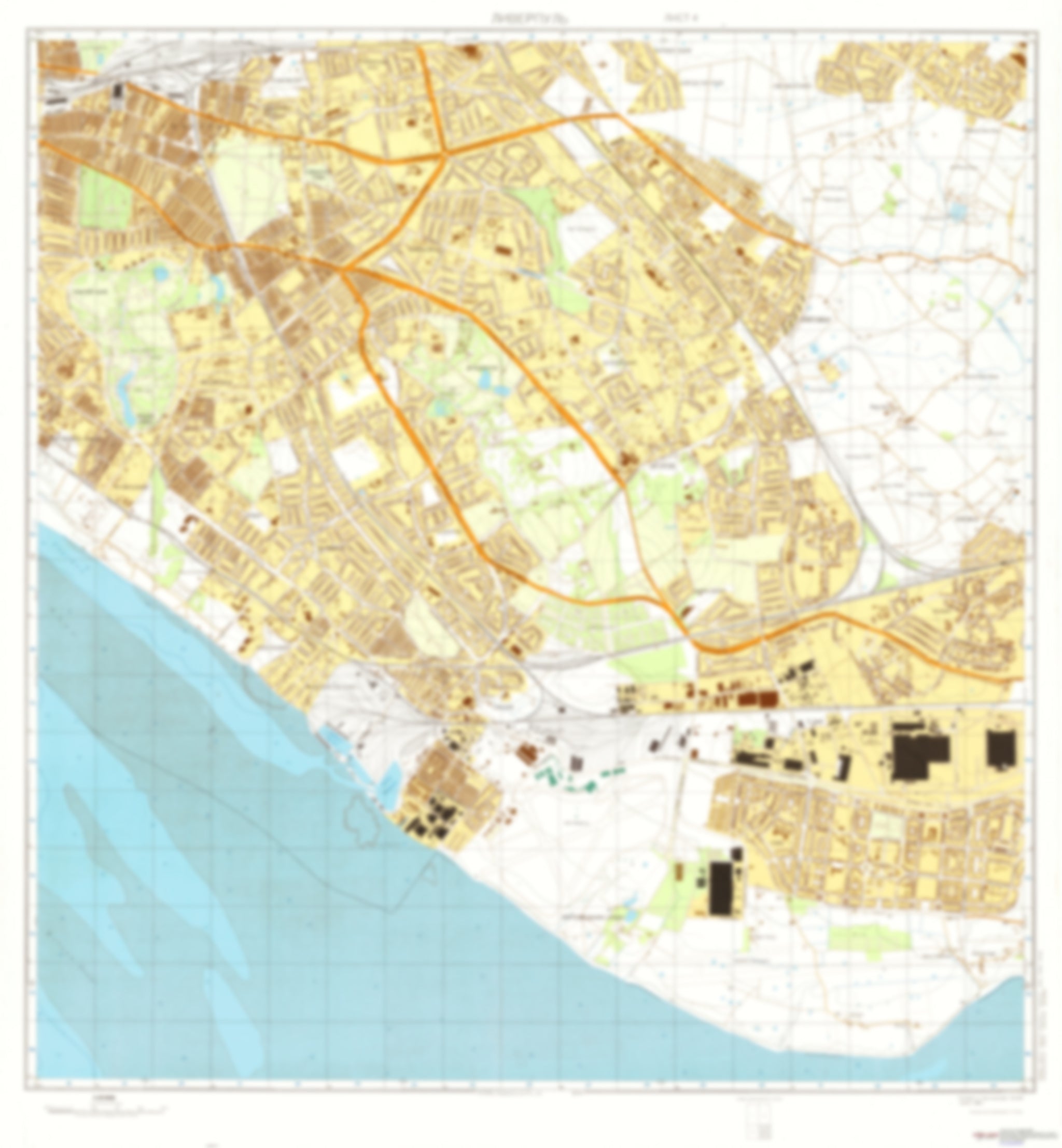 Liverpool 4 (UK) - Soviet Military City Plans – Longitude Maps