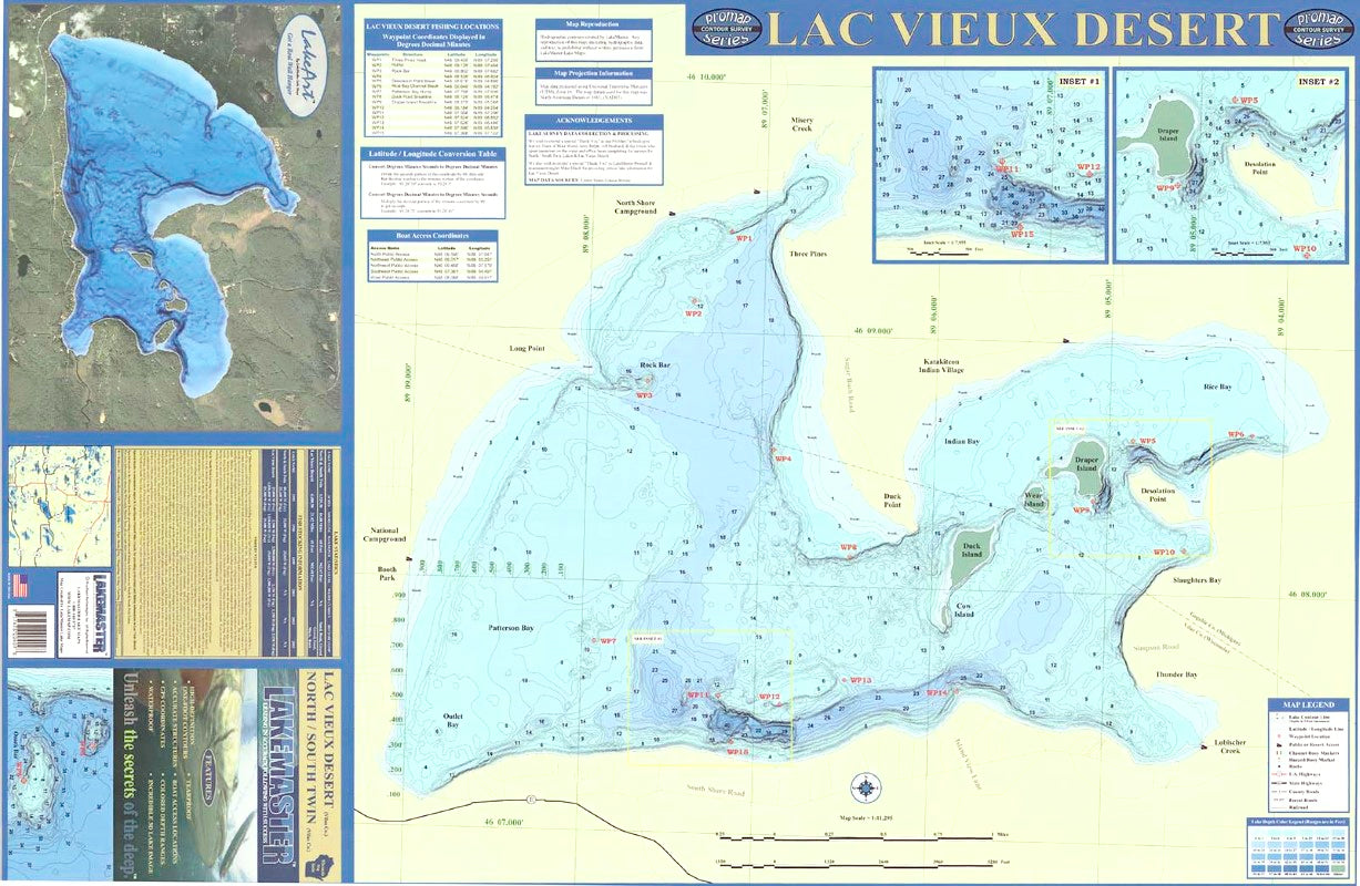 Lac Vieux Desert Wall Map