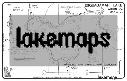 Aitkin County, MN - ESQUAGAMAH - Lakemap - 10107