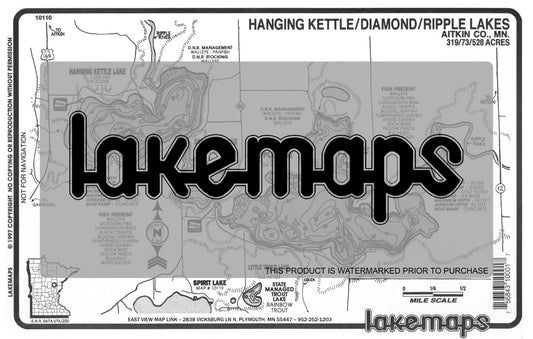 Aitkin County, MN - HANGING KETTLE/ Ripple - Lakemap - 10110