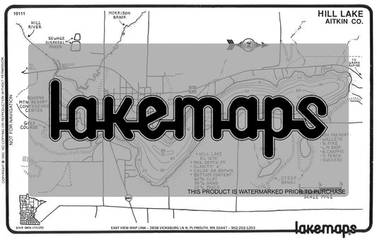 Aitkin County, MN - HILL - Lakemap - 10111