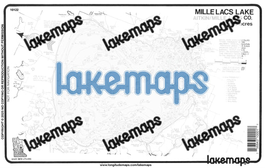 Aitkin County, MN - MILLE LACS -Gen. Guide - Lakemap - 10122