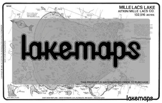 Aitkin County, MN - MILLE LACS -Gen. Guide - Lakemap - 10122