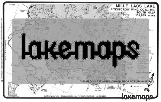 Aitkin County, MN - MILLE LACS -South Half - Lakemap - 10124