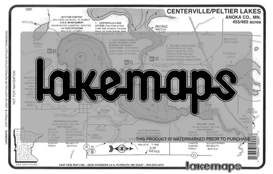 Anoka County, MN - CENTERVILLE / Peltier - Lakemap - 10201