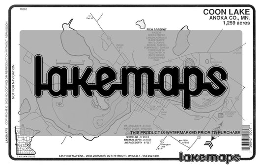 Anoka County, MN - COON - Lakemap - 10202