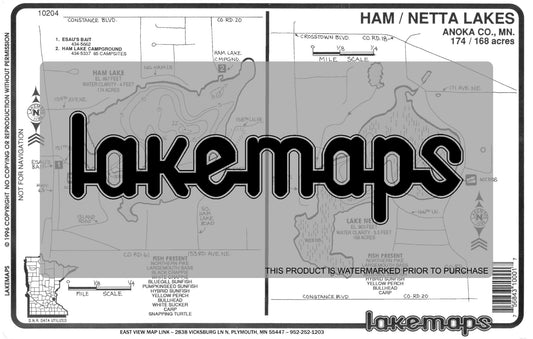 Anoka County, MN - HAM / Netta - Lakemap - 10204