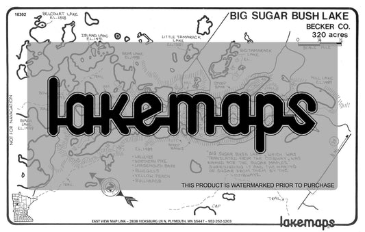 Becker County, MN - BIG SUGAR BUSH - Lakemap - 10302