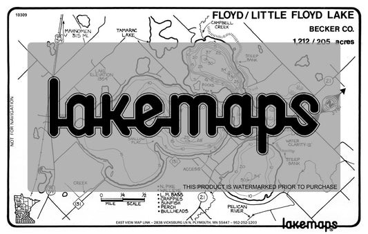 Becker County, MN - FLOYD /  Little Floyd - Lakemap - 10309