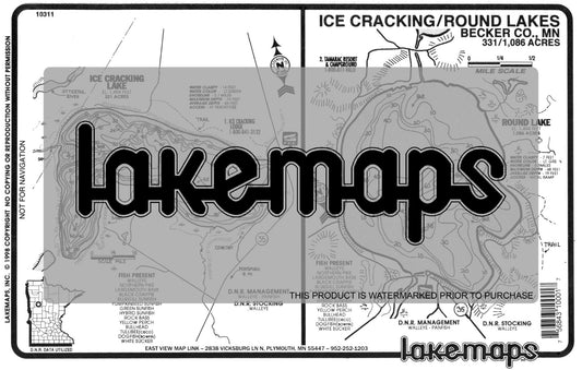 Becker County, MN - ICE CRACKING / Round - Lakemap - 10311