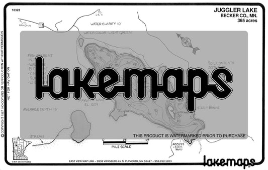 Becker County, MN - JUGGLER - Lakemap - 10328