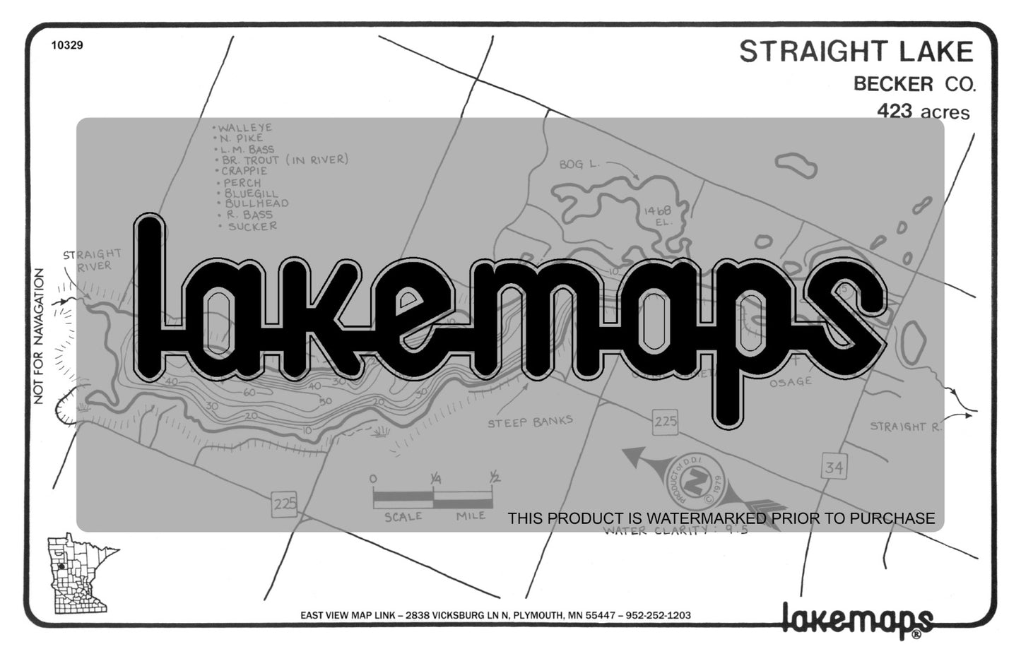 Becker County, MN - STRAIGHT - Lakemap - 10329