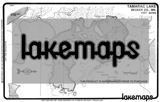 Becker County, MN - TAMARAC - Lakemap - 10331