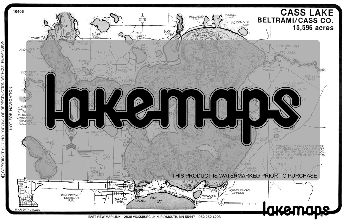 Beltrami County, MN - CASS - Lakemap - 10406