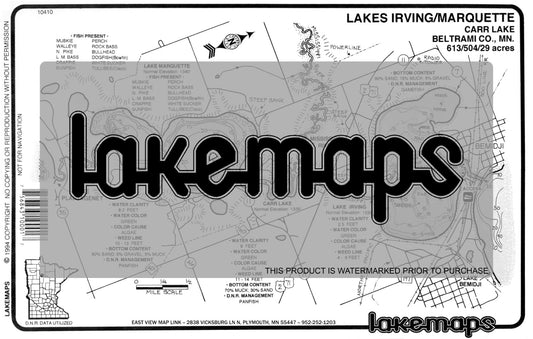 Beltrami County, MN - IRVING / Marquette - Lakemap - 10410