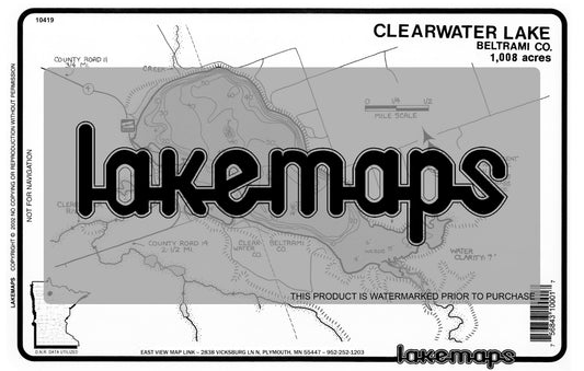 Beltrami County, MN - CLEARWATER - Lakemap - 10419