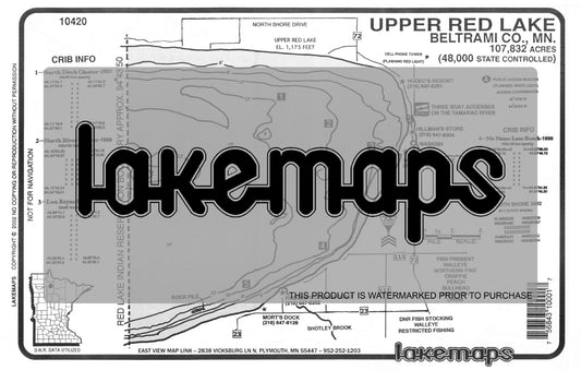 Beltrami County, MN - UPPER RED LAKE - Lakemap - 10420