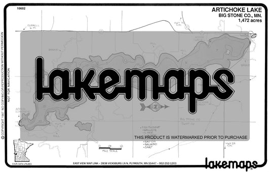 Big Stone County, MN - ARTICHOKE - Lakemap - 10602