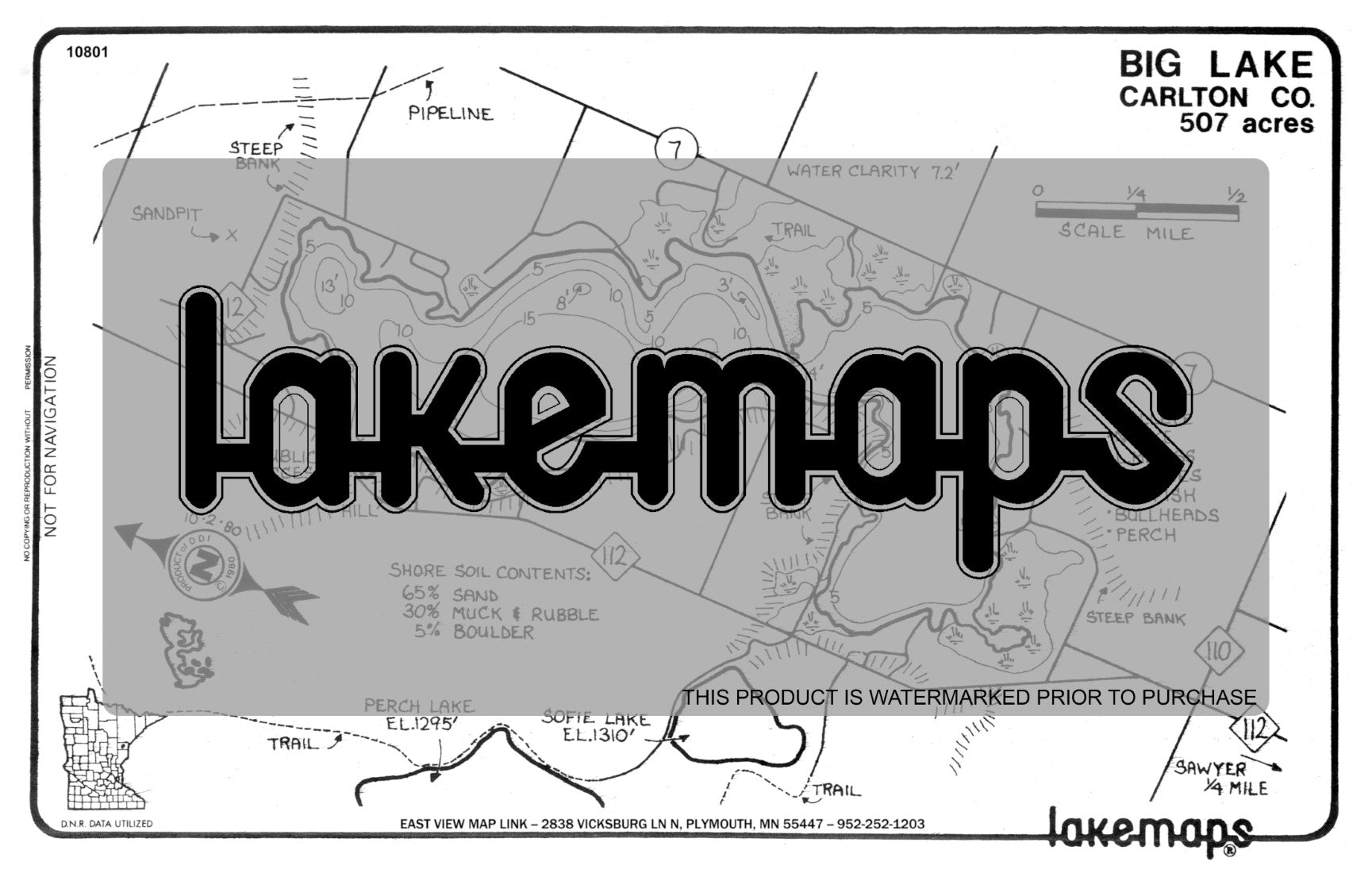 Cartlon County, MN - BIG - Lakemap - 10801
