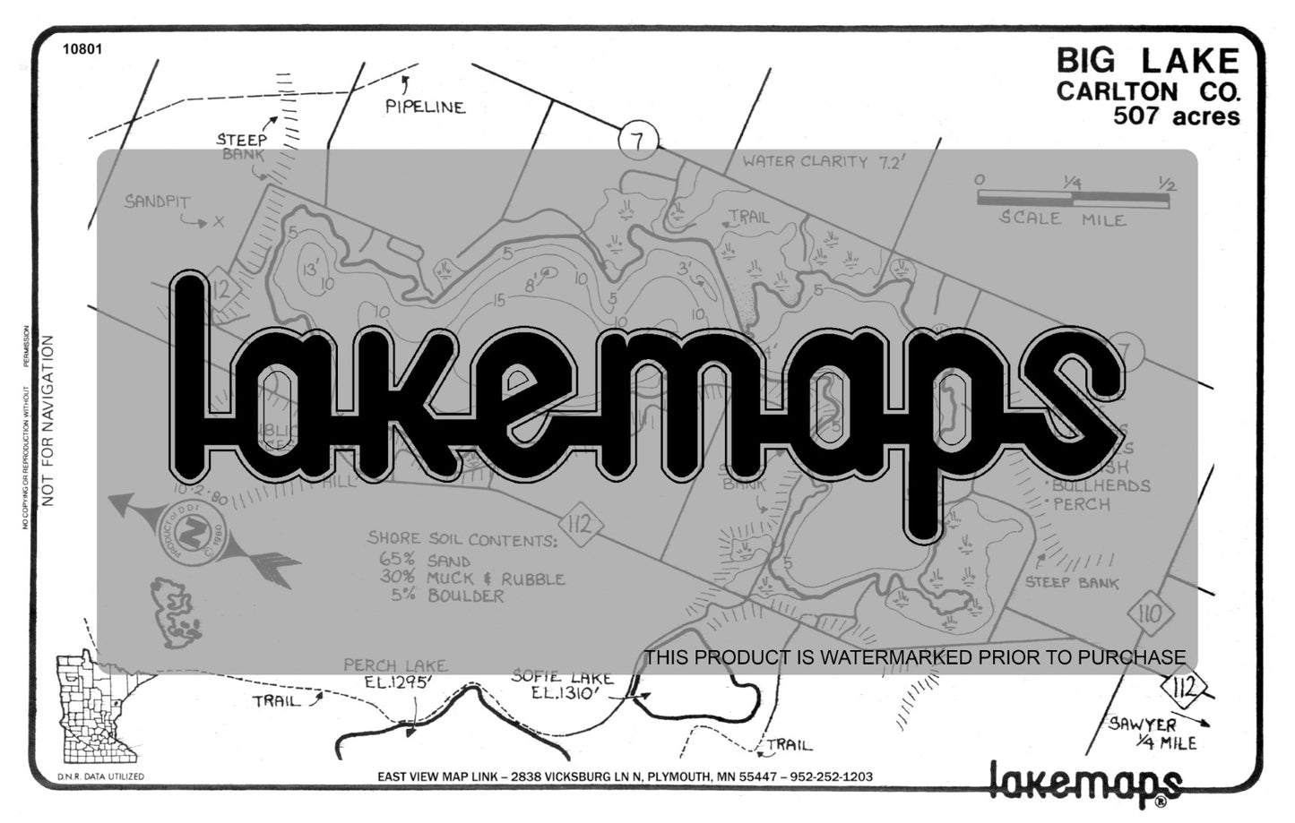 Cartlon County, MN - BIG - Lakemap - 10801