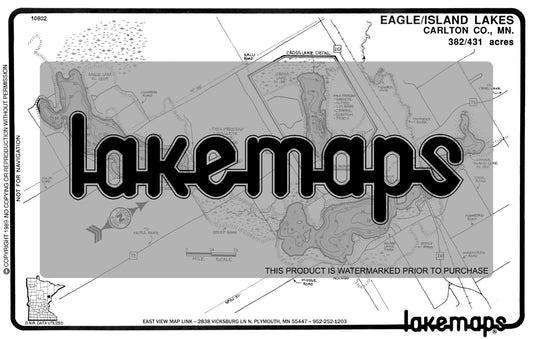 Cartlon County, MN - EAGLE / Island - Lakemap - 10802