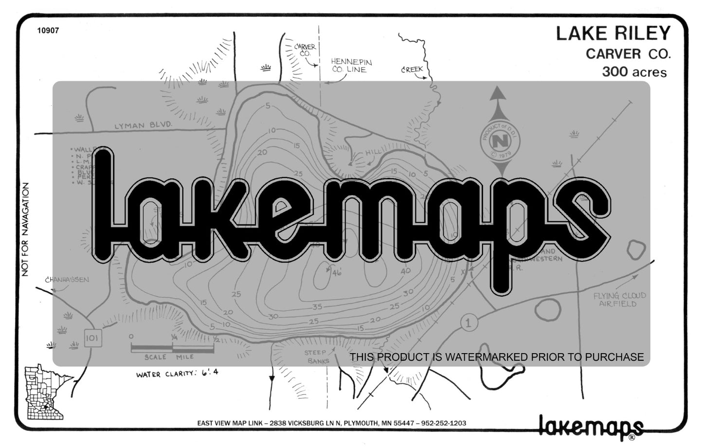 Carver County, MN - RILEY - Lakemap - 10907