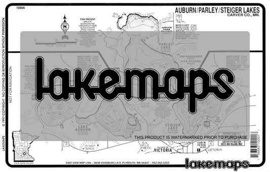 Carver County, MN - STIEGER / Auburn/ Parley - Lakemap - 10908