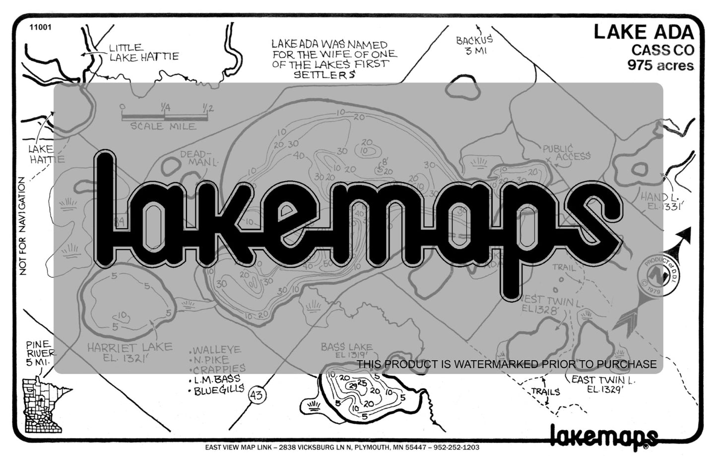 Cass County, MN - ADA - Lakemap - 11001