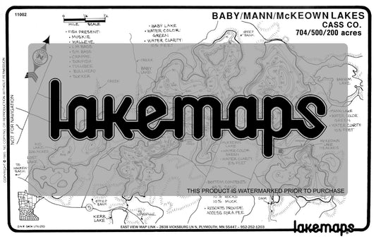 Cass County, MN - BABY /  Mann /  McKeown - Lakemap - 11002