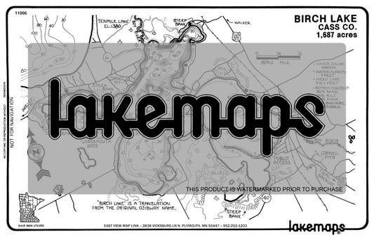 Cass County, MN - BIRCH (Near Hackensack) - Lakemap - 11006