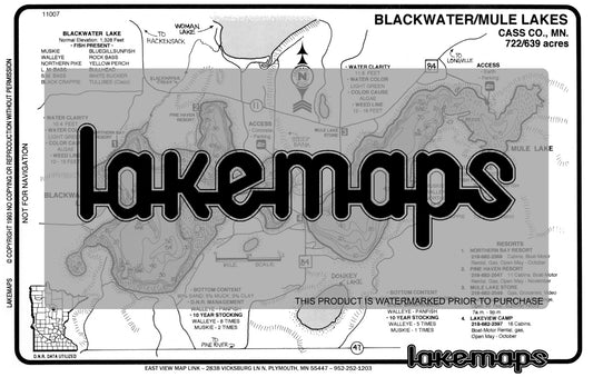 Cass County, MN - BLACKWATER /  Mule - Lakemap - 11007