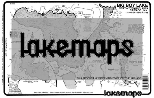 Cass County, MN - BOY /  Swift / Townline - Lakemap - 11008