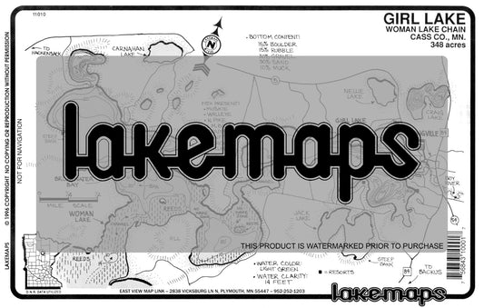 Cass County, MN - GIRL - Lakemap - 11010