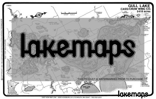Cass County, MN - GULL / Ruth / Love - Lakemap - 11011