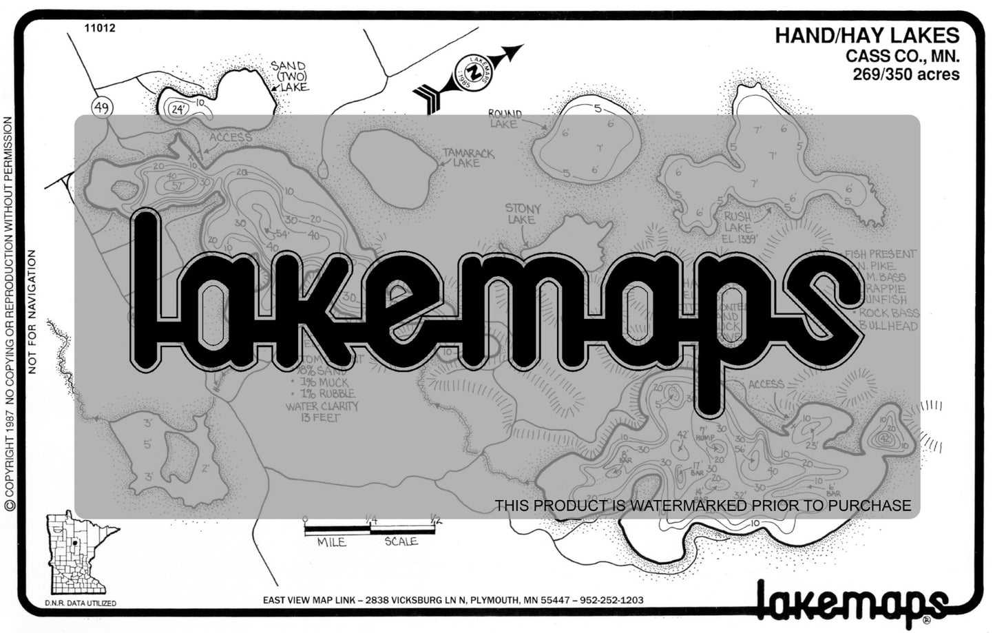 Cass County, MN - HAND/ Hay - Lakemap - 11012