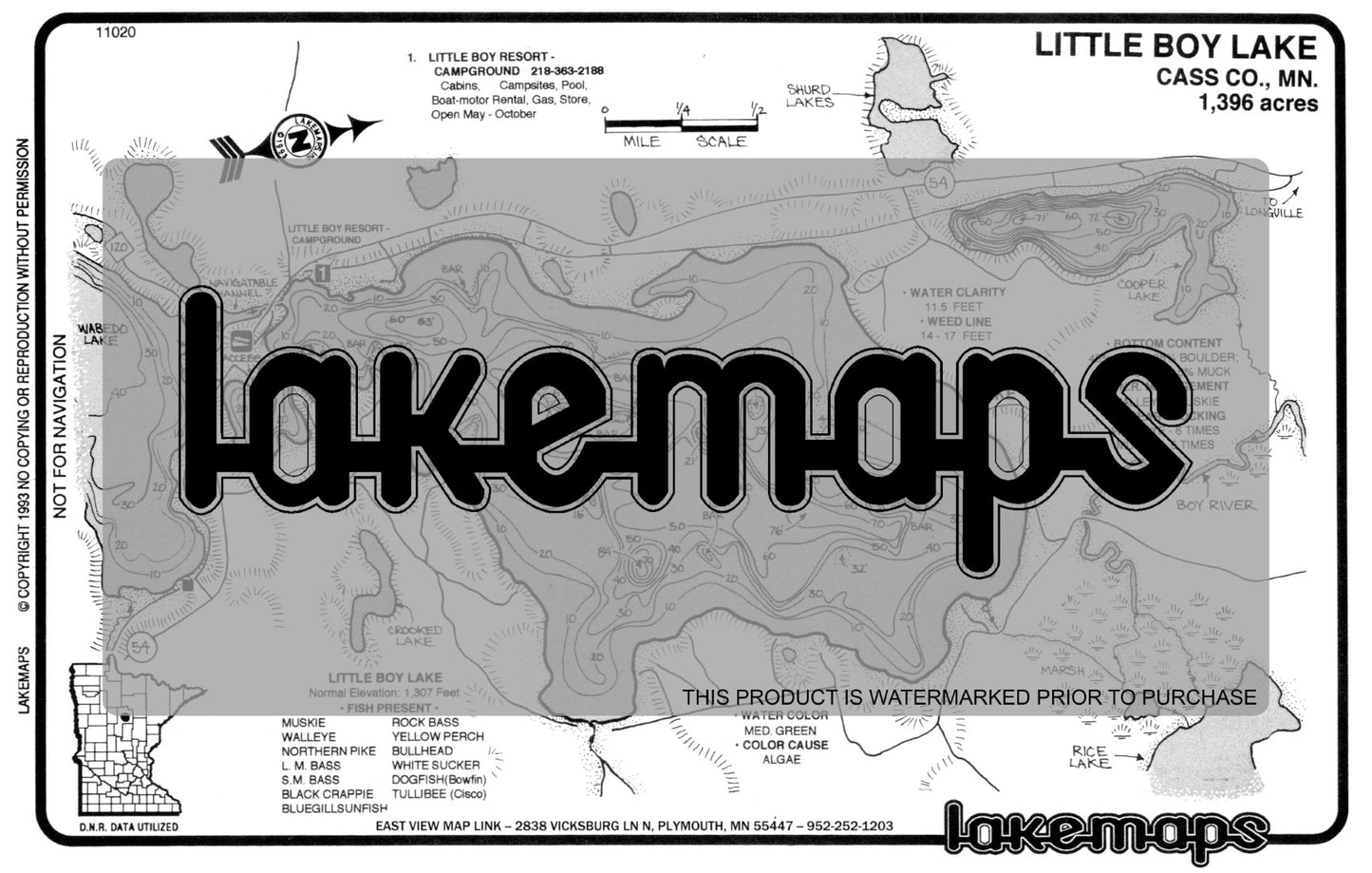 Cass County, MN - LITTLE BOY - Lakemap - 11020