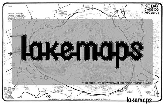 Cass County, MN - PIKE BAY - Lakemap - 11026