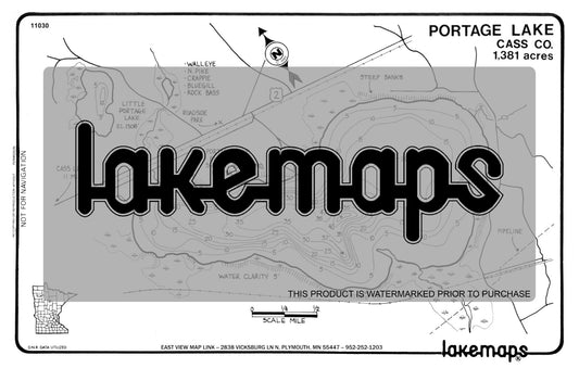 Cass County, MN - PORTAGE /  Little Portage - Lakemap - 11030