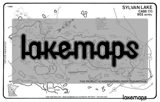 Cass County, MN - SYLVAN - Lakemap - 11040