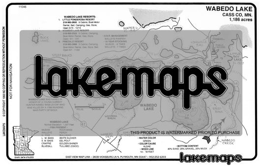 Cass County, MN - WABEDO - Lakemap - 11046