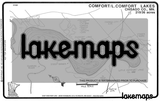 Chisago County, MN - COMFORT /  Little Comfort - Lakemap - 11101